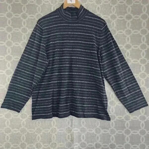 Pursuits, ltd Silk Blend Turtleneck Striped Women's Sweater 3X